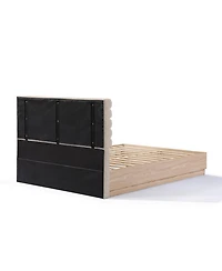 Streamdale Furniture. + Wood + Fabric Upholstered Headboard + Bed Frame