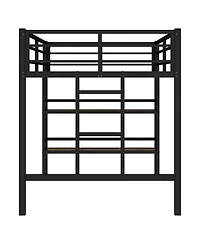 Streamdale Furniture Twin Metal Loft Bed with Shelf & Ladder