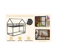 Streamdale Furniture Metal Twin Bunk Bed - Heavy Duty, Noise Reduced, Black