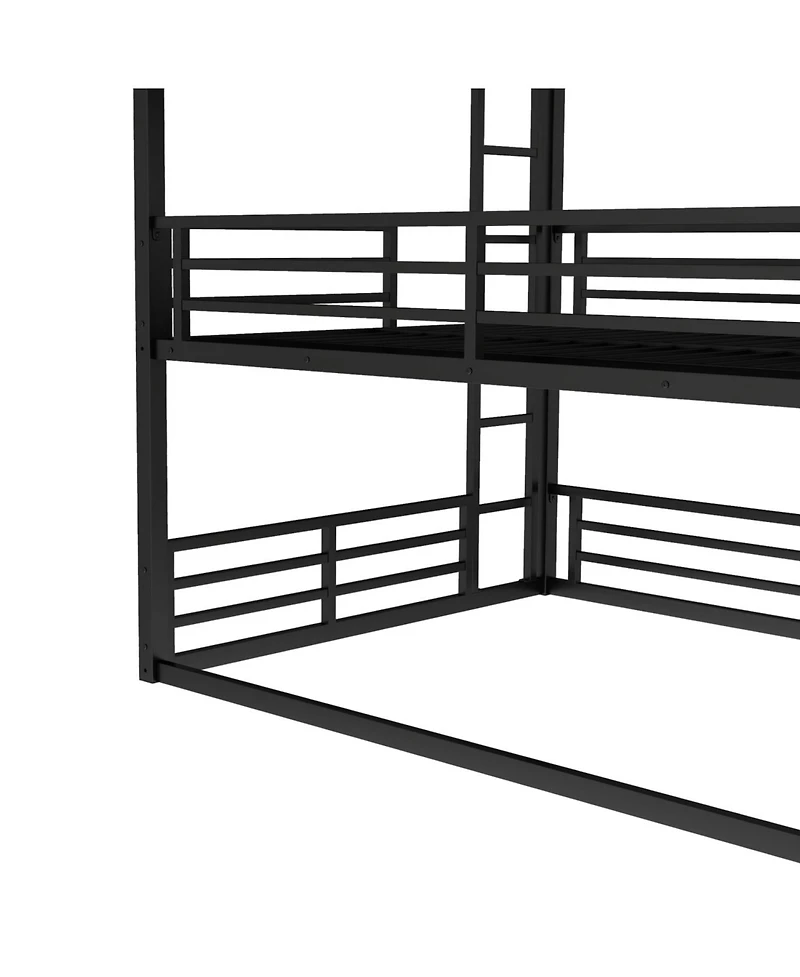 Streamdale Furniture Triple Bunk Bed, Queen/Full Xl/Queen, Metal