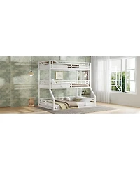 Streamdale Furniture Triple Bunk Bed, Metal, White