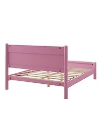 Streamdale Furniture Wood Platform Bed Frame with Headboard and Wooden Slat Support