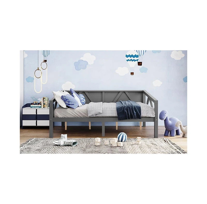 Streamdale Furniture + Full Size + Wood (or Mdf if applicable) + Gray Finish + Daybed