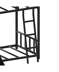 Streamdale Furniture Streamdale Bunk Bed with Ladder and Slide, metal Bed Frame with Safety Guard Rails