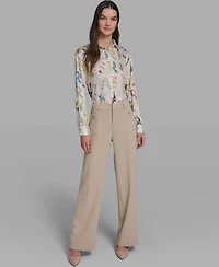 Karl Lagerfeld Paris Women's Printed Long-Sleeve Top