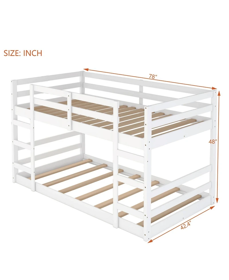 Streamdale Furniture Twin Over Bunk Bed with Ladder