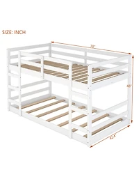Streamdale Furniture Twin Over Bunk Bed with Ladder