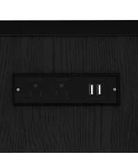 Streamdale Furniture L-Shaped Twin/Full Bunk Bed with Loft, Slide & Usb, Black