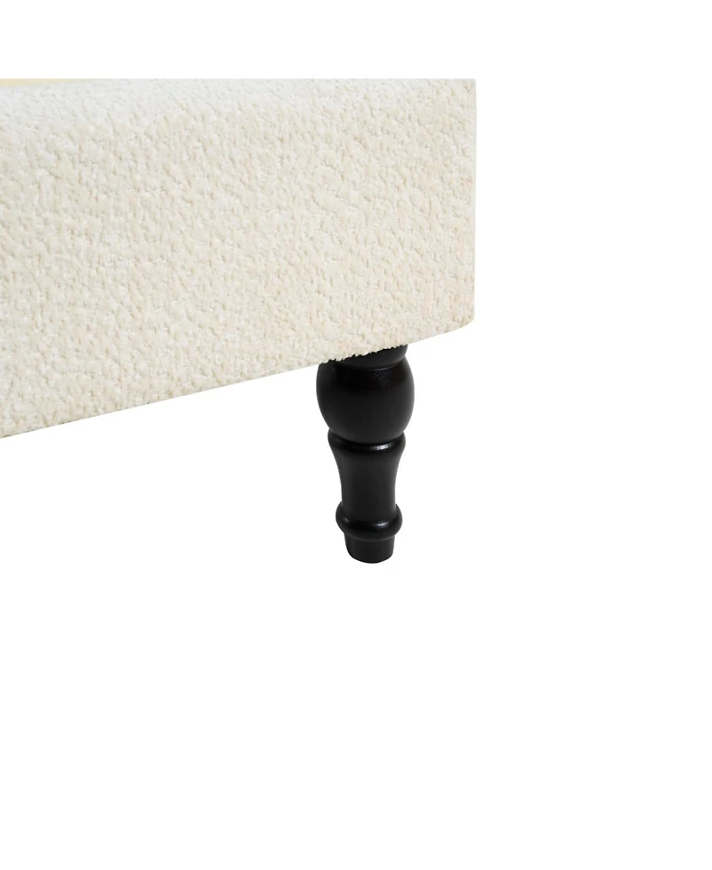 Streamdale Furniture Queen Bed Frame, 55.5" Upholstered Headboard, Boucle Fabric, Beige