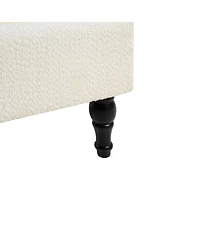 Streamdale Furniture Queen Bed Frame, 55.5" Upholstered Headboard, Boucle Fabric, Beige