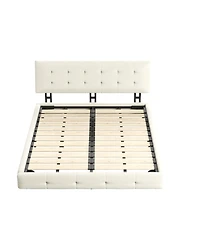 Streamdale Furniture Streamdale Queen Size Bed Frame with Tufted Headboard and Cloud Pillow Design