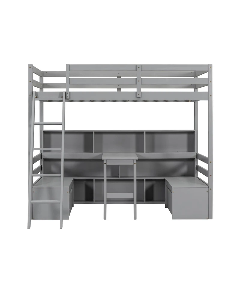 Streamdale Furniture Twin Loft Bed with Storage & Desk