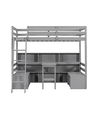 Streamdale Furniture Twin Loft Bed with Storage & Desk