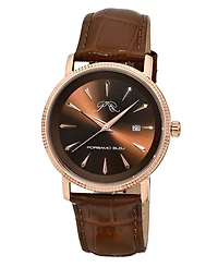 Porsamo Bleu Men's Veritas 2 Genuine Leather Band Watch 1362GVEL