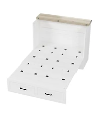 Streamdale Furniture Farmhouse Murphy Bed with Charging & Storage