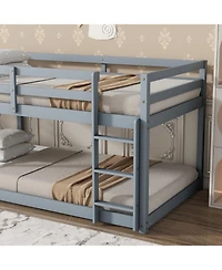 Streamdale Furniture Twin over Twin Loft Bed with Ladder, Solid Wood