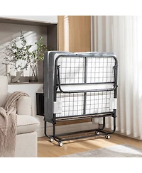 Streamdale Furniture Foldable Guest Bed with Memory Foam Mattress and Storage Cover (Scot Size