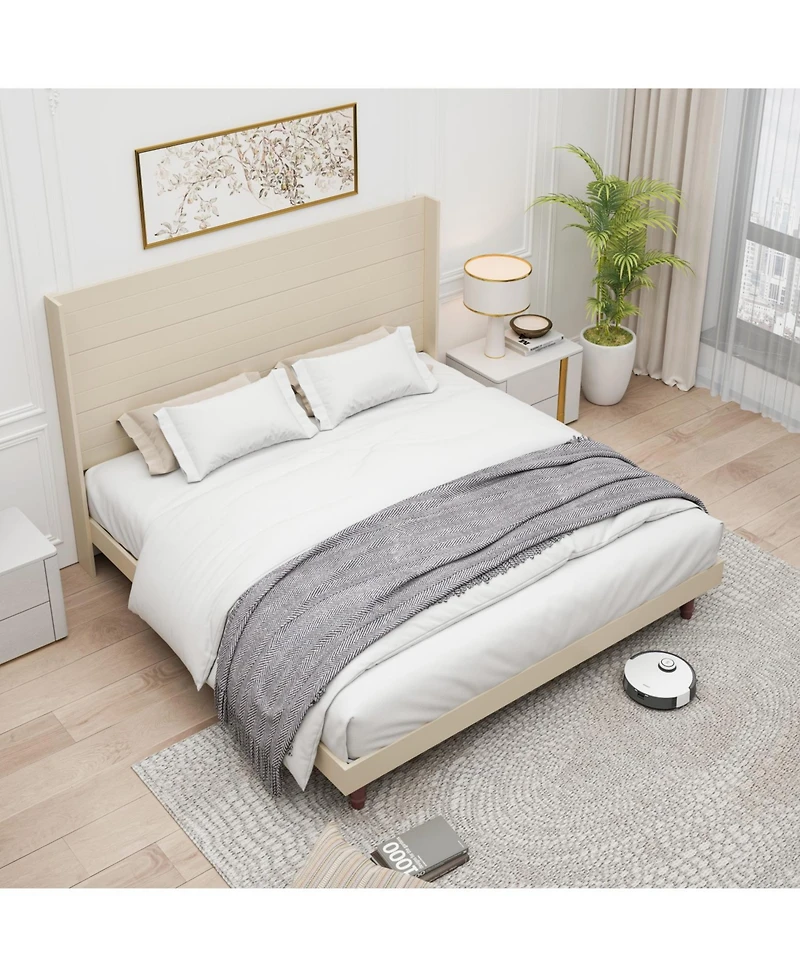 Streamdale Furniture Streamdale Elegant High Headboard Bed 54" Tall, King Size