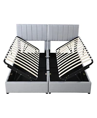Streamdale Furniture King Size Upholstered Platform Bed with a Hydraulic Storage System