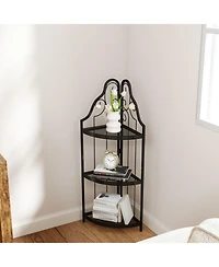 Streamdale 3-Tier Corner Shelf Freestanding Bookshelf for Home, Office, or Kitchen