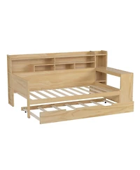 Streamdale FurnitureMultifunctional Wooden Twin Daybed with Storage, Trundle, and Desk
