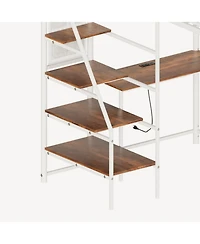 Streamdale Furniture Twin sized loft metal bed with for bedroom and dormitory