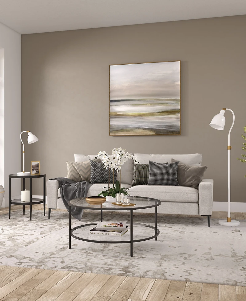 Hudson & Canal Hera 20" Wide Round Side Table with Glass Shelf