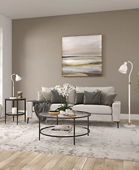 Hudson & Canal Hera 20" Wide Round Side Table with Glass Shelf