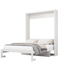 Streamdale Furniture Full Size Murphy Bed,61.5-inch Cabinet Bed Folding Wall Bed with Desk Combo Perfect for Guest Room, Study, Office