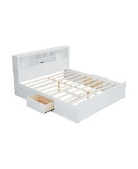 Streamdale Furniture Wood Platform Bed with Multi-storage Headboard, Usb and Drawers