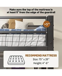 Streamdale Furniture Twin Loft Bed with Desk and Charging Station, Black