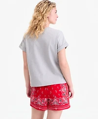 On 34th Women's Bon Voyage Denim Applique Cuffed T-Shirt, Macy's Exclusive