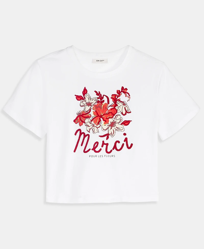 On 34th Women's Merci Embroidered Graphic T-Shirt, Macy's Exclusive