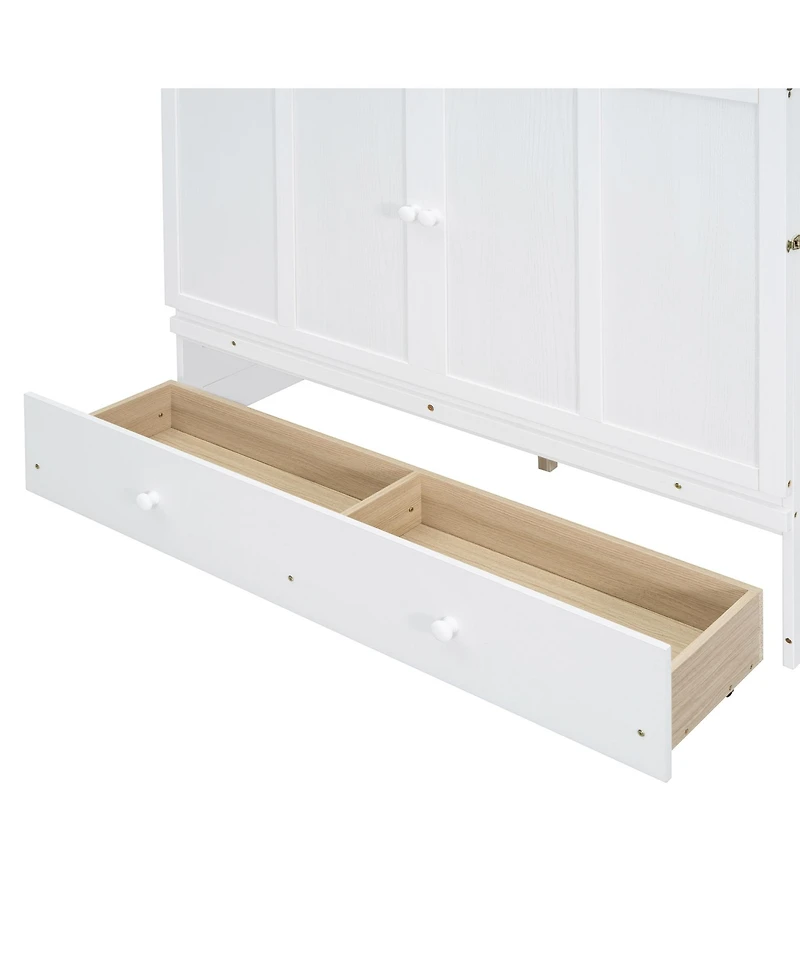 Streamdale Furniture Full Murphy Bed with Usb Port and a Large Drawer