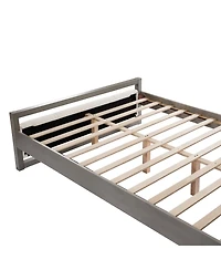 Streamdale Furniture Queen Bed with Boucle Fabric Headboard Wood Frame