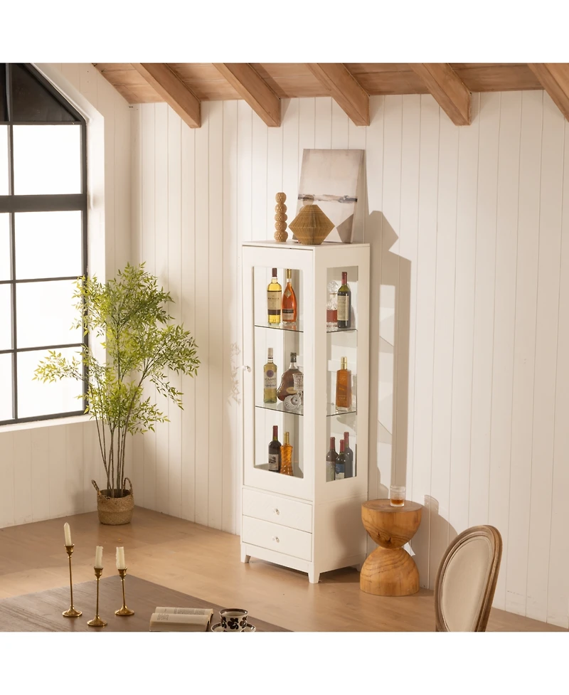 Streamdale Furniture 71" Wood (or relevant material) Led Light Display Cabinet