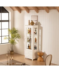 Streamdale Furniture 71" Wood (or relevant material) Led Light Display Cabinet