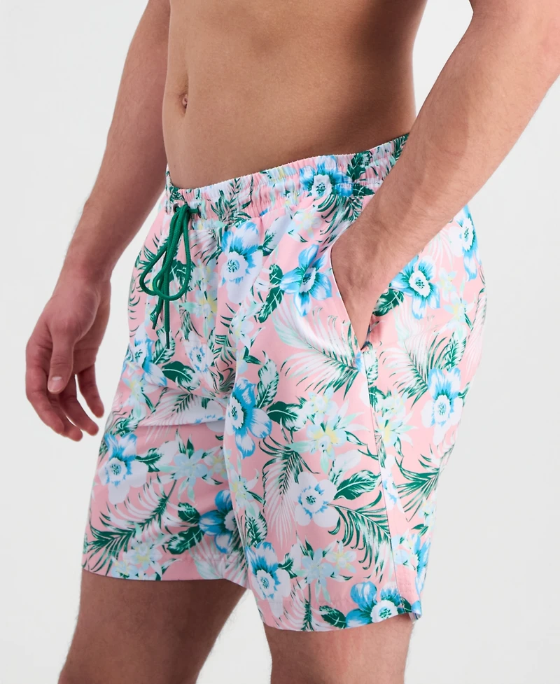 Club Room Men's Ocean Floral 7" Swim Trunk, Macy's Exclusive