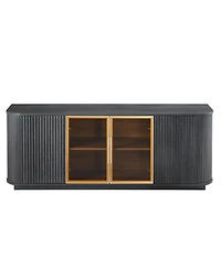 Streamdale Furniture 64" Wavy Tv Cabinet with Tempered Glass Door