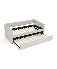 Streamdale Furniture Twin Daybed with Trundle Linen Daybed