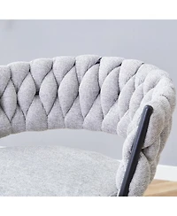 Streamdale Furniture Swivel Bar Stools - Light Gray Linen & Black Iron (Set of 2)