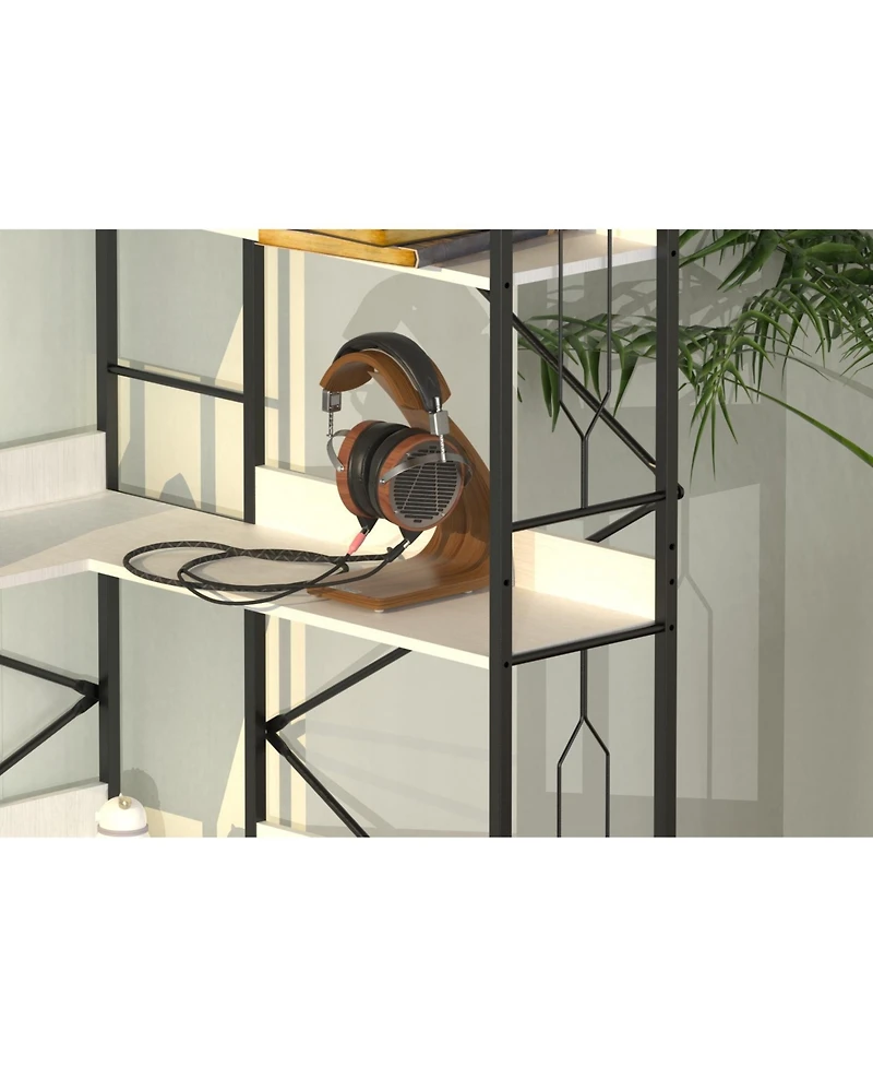 Streamdale Furniture 5-Tier Industrial Corner Bookshelf