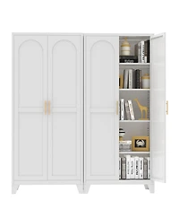 Streamdale Furniture 71" Metal Storage Cabinet with Doors & Adjustable Shelves (White)