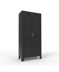 Streamdale Furniture 71" Metal Storage Cabinet with Doors & Adjustable Shelves (Black)