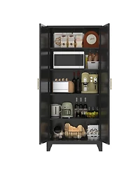 Streamdale Furniture 71" Metal Storage Cabinet with Doors & Adjustable Shelves (Black)