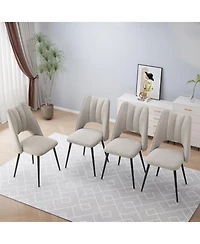Streamdale Furniture Modern Beige 4-Chair Dining Set