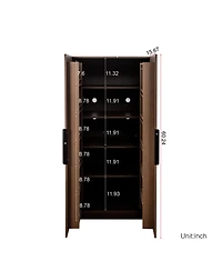 Streamdale Furniture Walnut Kitchen Pantry Cabinet with Doors & Shelves