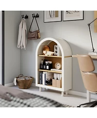 Streamdale Furniture Arched & Woodgrain 3-Shelf Bookcase