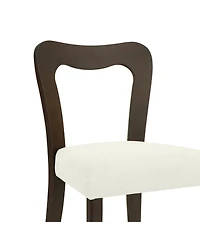 Streamdale Furniture Dining Chair Without Arm (dark brown+beige) Set of 2