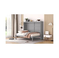 Streamdale Furniture Full Size Murphy Bed Wall Bed, Gray
